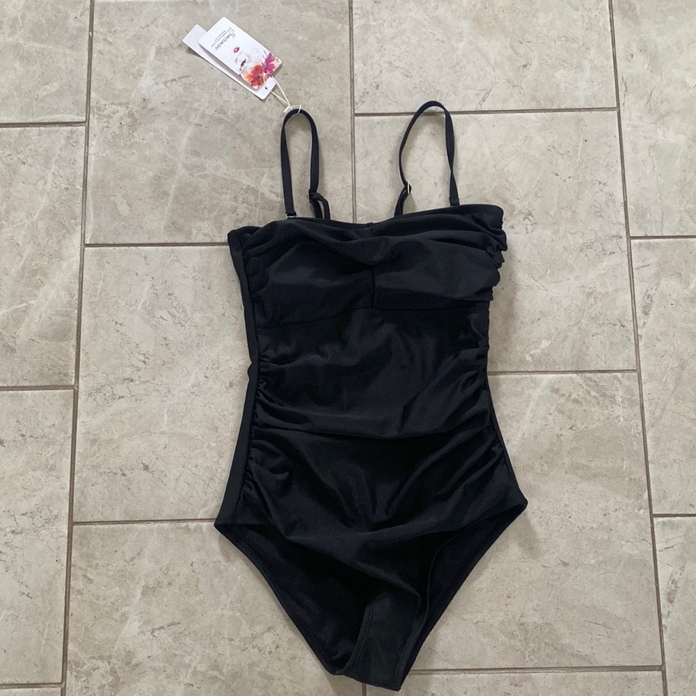 Smismivo NWT Black One Piece Cinched Swimsuit